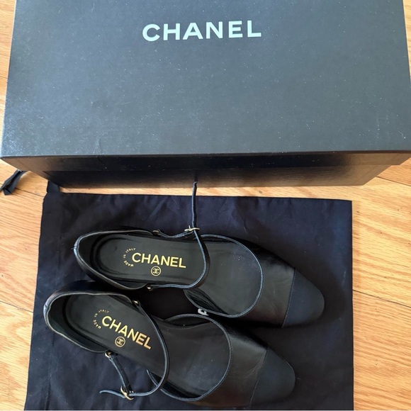 Chanel Slingback Flats – Black Calfskin size 36.5 - Picture 1 of 8